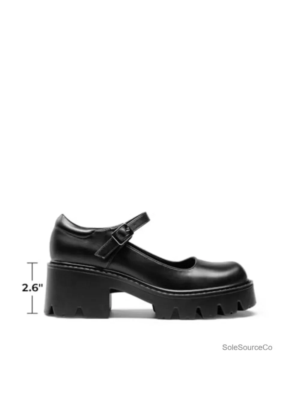 Platform Mary Jane Pumps - Chunky Low Heel Round Toe Ankle Strap PU Faux Leather